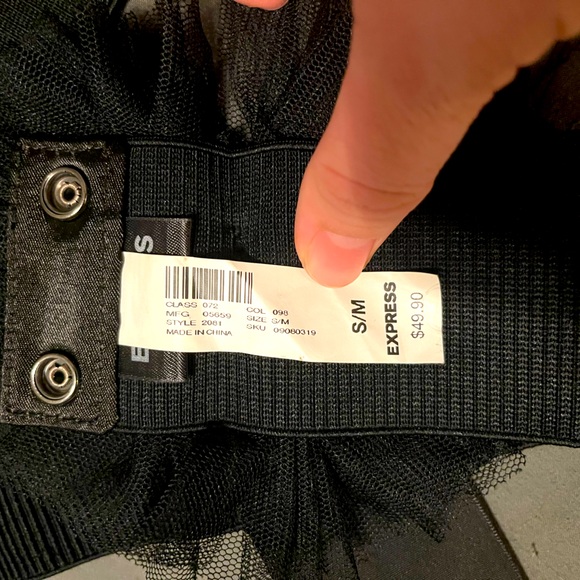 Vintage Express black statement elastic waist belt S/M - Picture 2 of 7